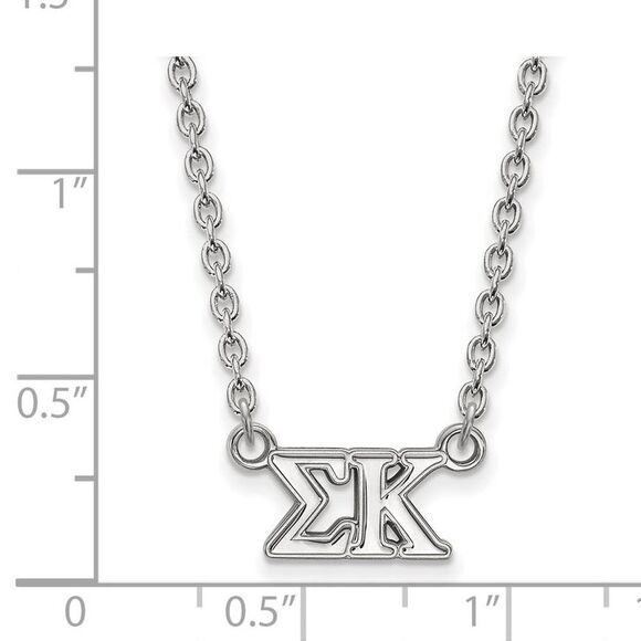 Sterling Silver Sigma Kappa Medium Necklace - Picture 3 of 5